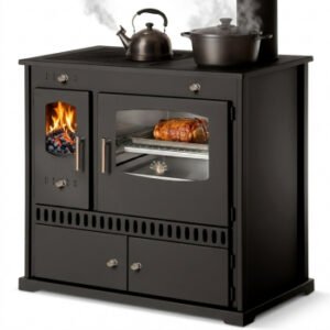 Prometey Festbrennstoffherd Küchenofen Holzherd P ECO INOX Edelstahlbackfach
