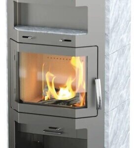 Rotheigner Kaminofen Tessin Naturstein Stahl gussgrau 8,5 kW
