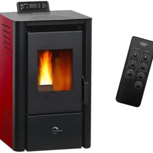Luft- Pelletofen Anita 9,4 kW Sannover bordeaux